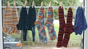 curtain of socks